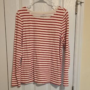 Vineyard Vines Red and White Striped Long Sleeve Shirt